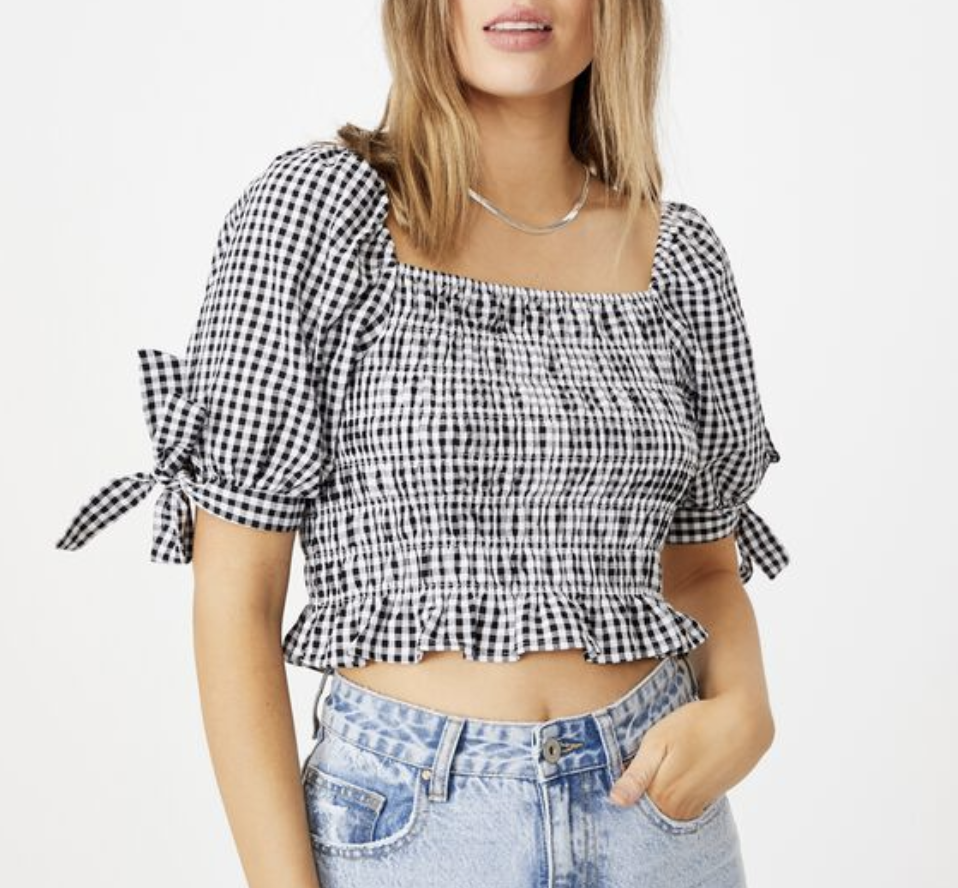 gingham crop top cotton on