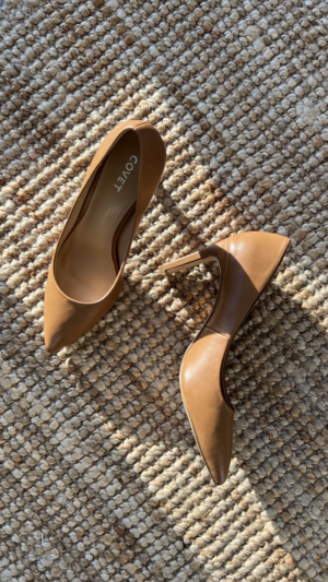Tan Mia Pumps from Covet Shoes
