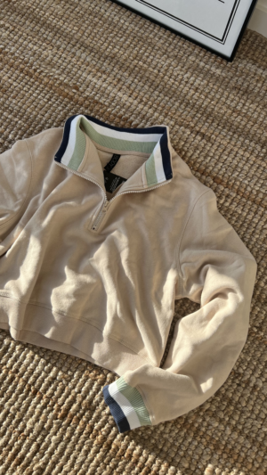 Plush Half Zip Crop Long Sleeve Fleece by Cotton On